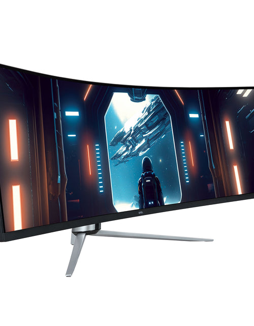 Load image into Gallery viewer, 49" Curved Dual FHD (3840 X 1080P) 144Hz 1Ms Gaming Monitor with Cables, Black, New
