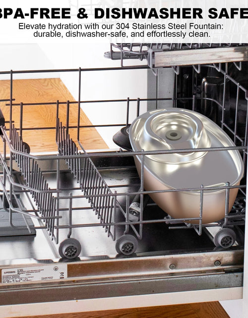 Load image into Gallery viewer, Cat Water Fountain, Stainless Steel Pet Water Fountain, Automatic Cat Water Dispenser, Dog Water Fountain, Dishwasher Safe, 67Oz/2L
