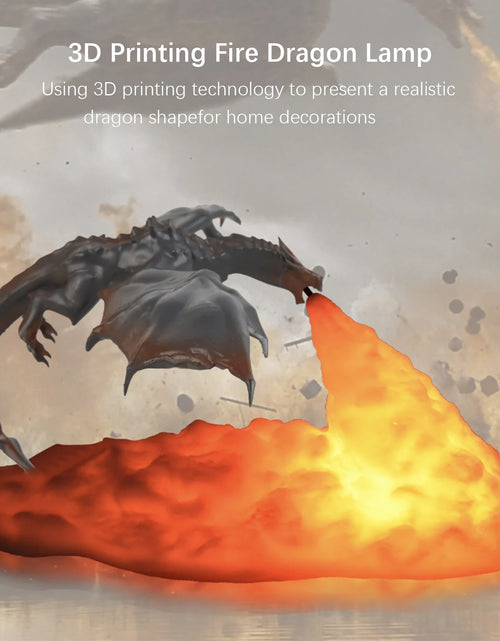 Load image into Gallery viewer, 3D Printed Fire Dragon Night Light,Usb Rechargeable LED Lights,Table Lamp for Home Bedroom E-Sport Decora,As Kids',Adult Gifts
