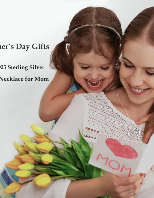 Load image into Gallery viewer, Mom Necklace for Mom 925 Sterling Silver Love Heart Pendant with Birthstones Jewelry Mother Wife Birthday Anniversary Mother'S Day Jewelry Gifts
