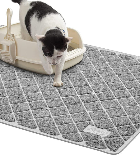 Premium Cat Litter Mat, Litter Box Mat with Non-Slip and Waterproof Backing, Litter Trapping Mat Soft on Kitty Paws and Easy to Clean, Cat Mat Traps Litter from Box