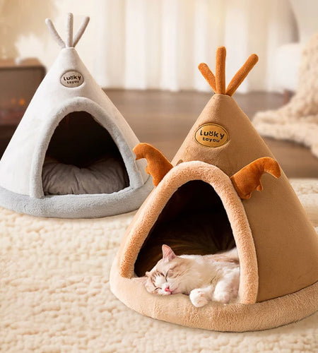Warm Winter Pet Tent House Cat Bed Cat Dog House Deep Sleep for Puppy Cat Indoor Outdoor Tent with Cushion Pet Supplies 2023 New