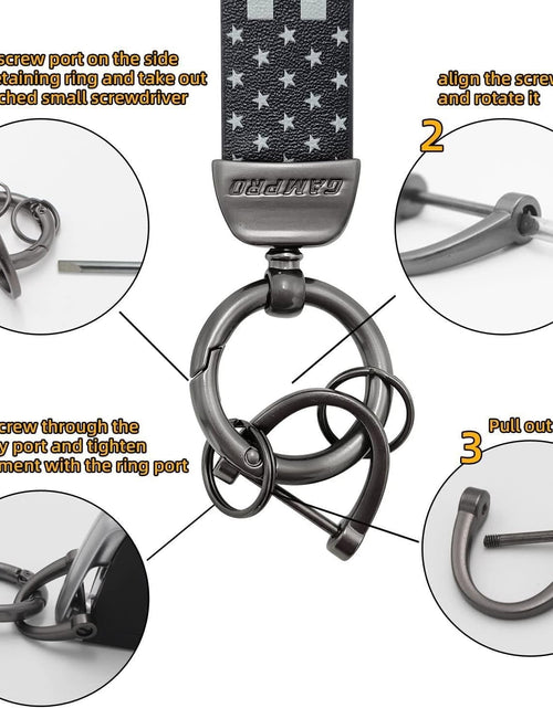Load image into Gallery viewer, American Flag Car Keychain Accessories with Zinc Alloy Suit for Chevrolet, Ford, Buick, Jeep
