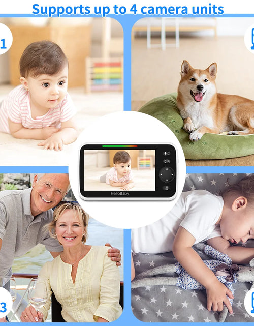 Load image into Gallery viewer, Video Baby Monitor with Camera and Audio, 5" Color LCD Screen,  Monitor Camera, Infrared Night Vision, Temperature Display, Lullaby, Two Way Audio and VOX Mode 5 Inches
