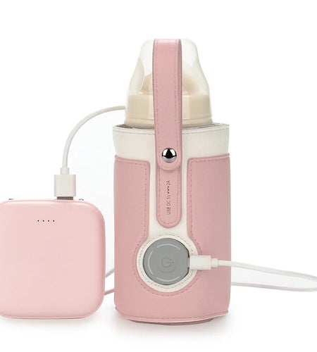 Portable Bottle Warmer, Intelligent Bottle Warmer, Fast Charge, 3-Speed Temperature Regulation, Pink