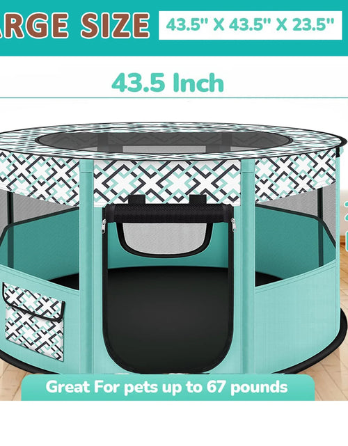 Load image into Gallery viewer, Large Pet Playpen, 44" Diameter 24" Height Dog Playpen, Heavy Duty Portable Exercise Pen Tent for Dog, Cat, Rabbit, Foldable Indoor Outdoor Travel Use, Come with Carrying Case
