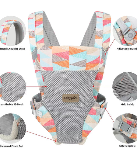 Baby Carrier, 4-In-1 Leaf Baby Carrier, Front and Back Baby Sling with Adjustable Holder