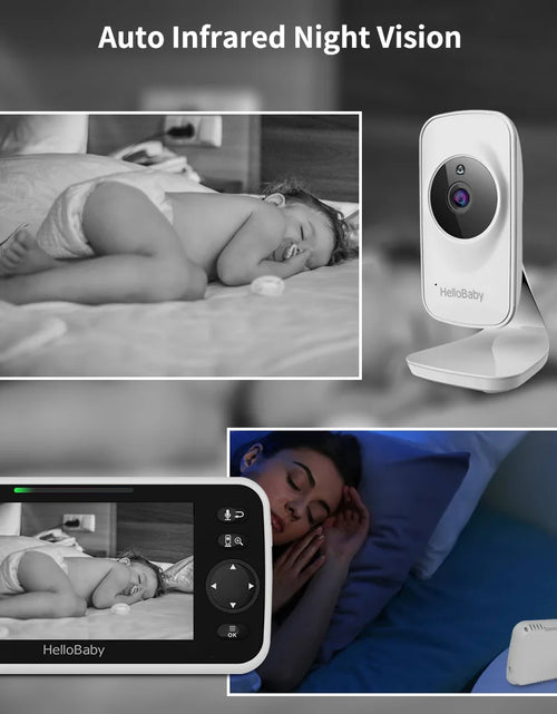 Load image into Gallery viewer, Video Baby Monitor with Camera and Audio, 5" Color LCD Screen,  Monitor Camera, Infrared Night Vision, Temperature Display, Lullaby, Two Way Audio and VOX Mode 5 Inches
