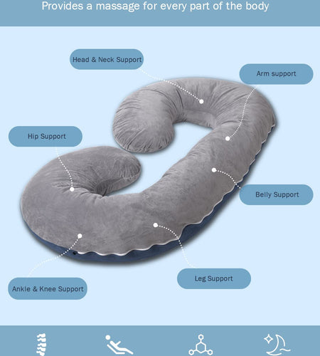 Pregnancy Pillow,Maternity Body Pillow with Velvet Cover,C Shaped Body Pillow for Pregnant Women