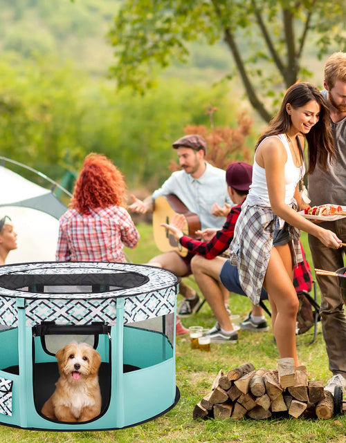 Load image into Gallery viewer, Large Pet Playpen, 44" Diameter 24" Height Dog Playpen, Heavy Duty Portable Exercise Pen Tent for Dog, Cat, Rabbit, Foldable Indoor Outdoor Travel Use, Come with Carrying Case
