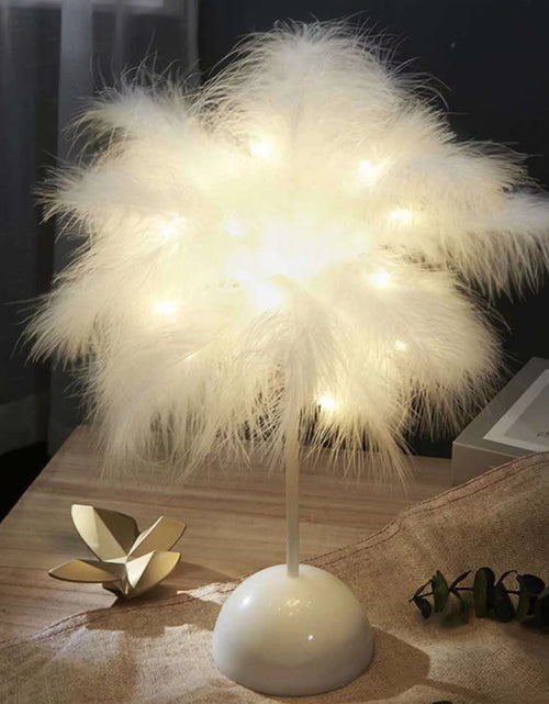 Load image into Gallery viewer, Feather Lamp,Lamps for Night Stands,Nightstand Lamp, Bedroom Table Lamp, Decorations for Bedroom, Mother'S Day Gifts(White)
