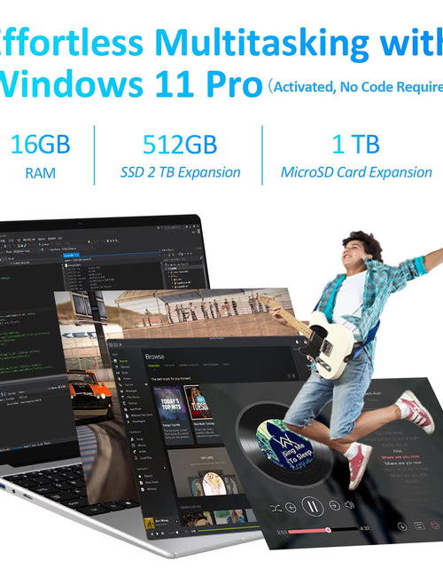 Load image into Gallery viewer, 15.6" Laptop Computer Intel N95 up to 3.4 Ghz, 32GB DDR4 RAM, 1TB Nvme SSD, Windows 11 Pro
