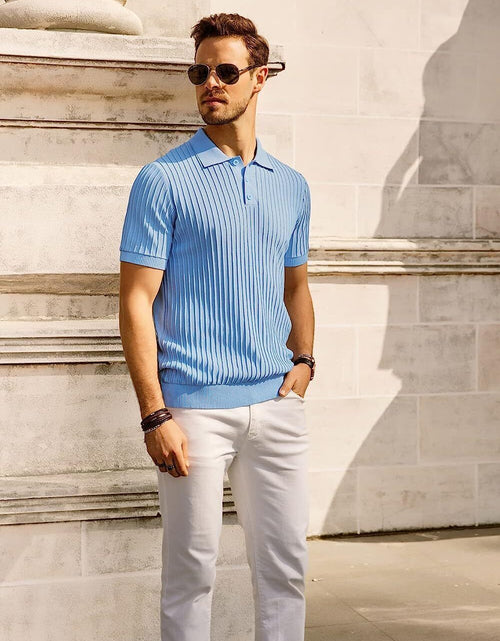 Load image into Gallery viewer, PJ PAUL JONES Mens Knit Polo Shirts Casual Short Sleeve Regular Fit Breathable G
