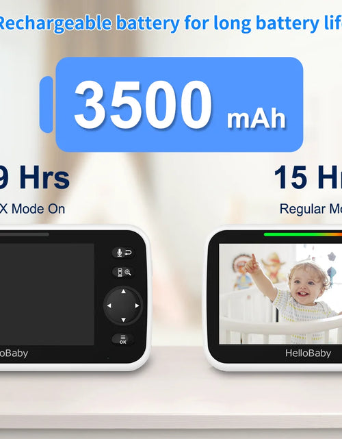 Load image into Gallery viewer, Video Baby Monitor with Camera and Audio, 5" Color LCD Screen,  Monitor Camera, Infrared Night Vision, Temperature Display, Lullaby, Two Way Audio and VOX Mode 5 Inches
