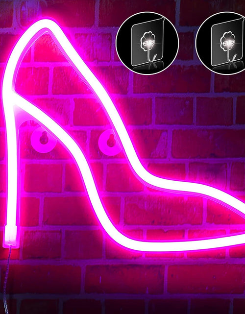 Load image into Gallery viewer, Neon Sign High Heels Neon Lights LED Signs, Battery or USB Powered Light up Neon Signs for Wall Decor for Bedroom, Kids Room, Living Room, Bar, Party, Christmas, Wedding (Pink)
