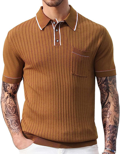 Load image into Gallery viewer, PJ PAUL JONES Men'S Short Sleeve Knit Button Polo Shirts Casual Pullover Golf Sh
