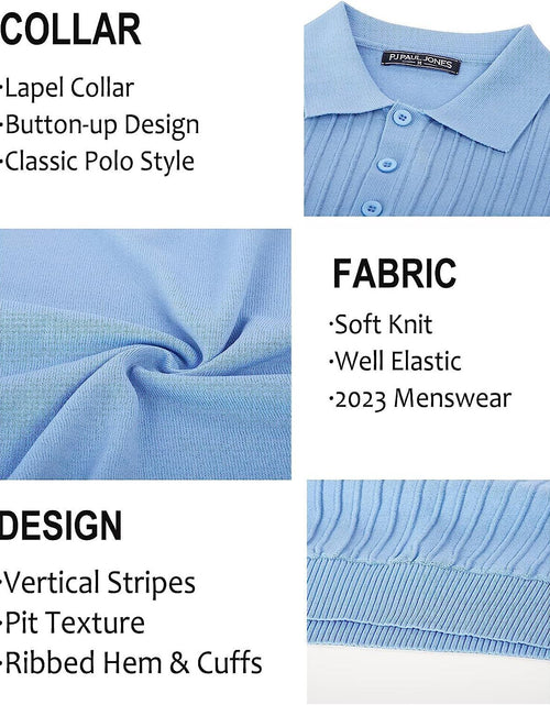 Load image into Gallery viewer, PJ PAUL JONES Mens Knit Polo Shirts Casual Short Sleeve Regular Fit Breathable G
