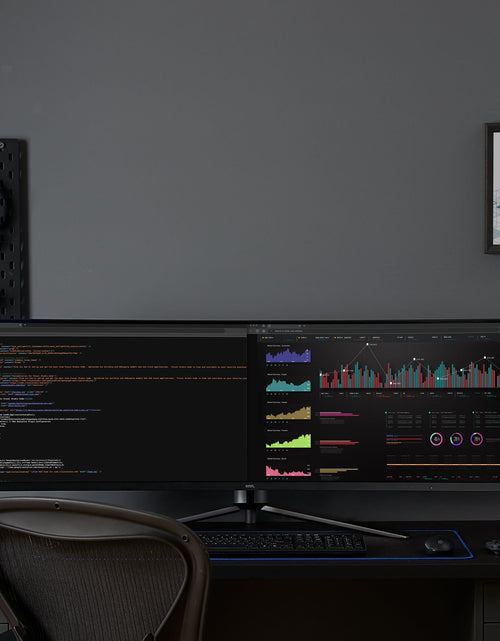 Load image into Gallery viewer, 49" Curved Dual FHD (3840 X 1080P) 144Hz 1Ms Gaming Monitor with Cables, Black, New
