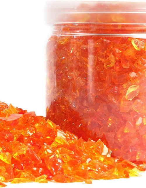 Load image into Gallery viewer, High Luster Reflective Fire Glass Gravel,Fire Gems,Fire Drops,Fire Glass Pebbles Stones Beads Chips for Fire Pit Fish Tank Aquarium Garden,3-6Mm 305G/0.67Lb (Orange Red)
