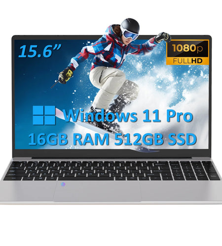 15.6" Laptop Computer Intel N95 up to 3.4 Ghz, 32GB DDR4 RAM, 1TB Nvme SSD, Windows 11 Pro