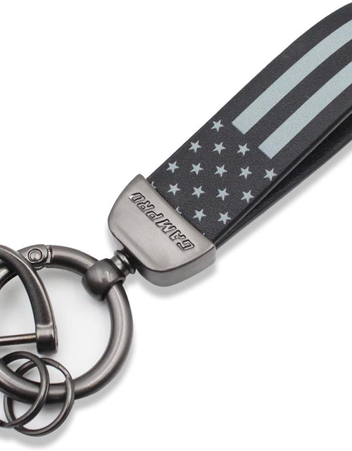 Load image into Gallery viewer, American Flag Car Keychain Accessories with Zinc Alloy Suit for Chevrolet, Ford, Buick, Jeep
