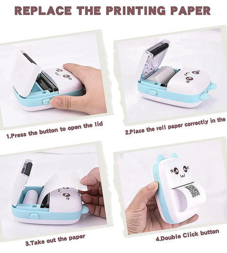 MINI Portable Cartoon Thermal Printer Photo Label Memo Study Notes Pocket Thermal 58Mm Printing Wireless Bluetooth Android IOS