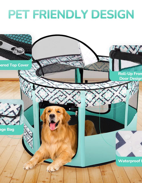Load image into Gallery viewer, Large Pet Playpen, 44" Diameter 24" Height Dog Playpen, Heavy Duty Portable Exercise Pen Tent for Dog, Cat, Rabbit, Foldable Indoor Outdoor Travel Use, Come with Carrying Case
