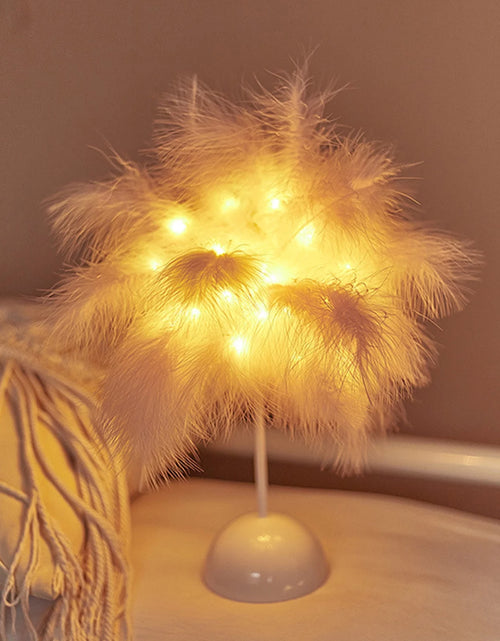 Load image into Gallery viewer, Feather Lamp,Lamps for Night Stands,Nightstand Lamp, Bedroom Table Lamp, Decorations for Bedroom, Mother'S Day Gifts(White)
