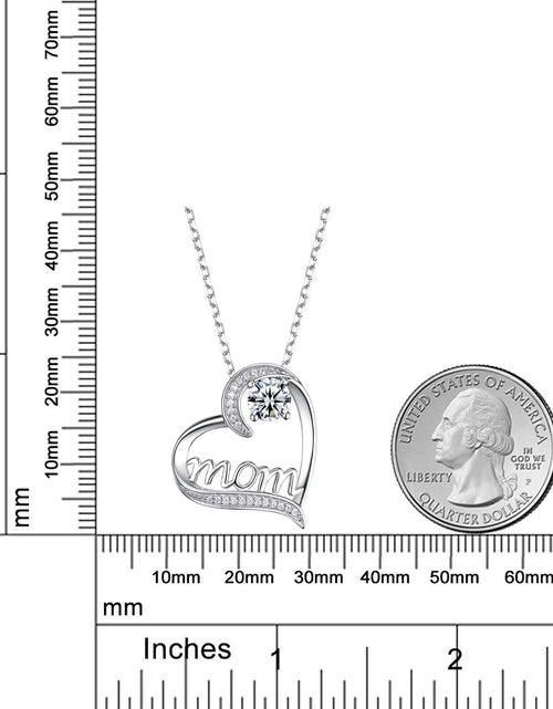Load image into Gallery viewer, Mom Necklace for Mom 925 Sterling Silver Love Heart Pendant with Birthstones Jewelry Mother Wife Birthday Anniversary Mother'S Day Jewelry Gifts
