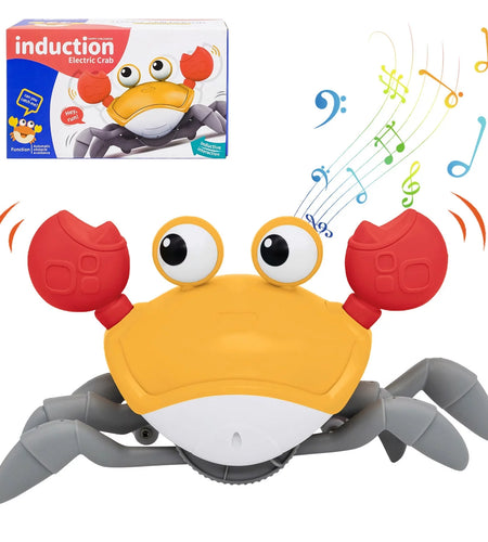 Crawling Crab Toy for Baby Tummy Time with Music, Cute Walking Crab Babies Sensory Toy