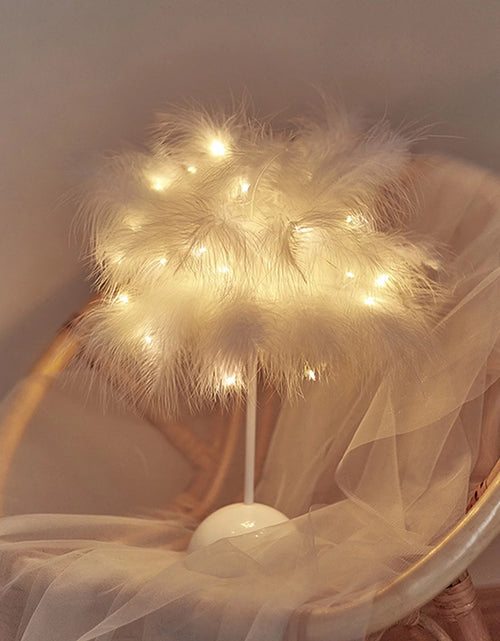 Load image into Gallery viewer, Feather Lamp,Lamps for Night Stands,Nightstand Lamp, Bedroom Table Lamp, Decorations for Bedroom, Mother'S Day Gifts(White)
