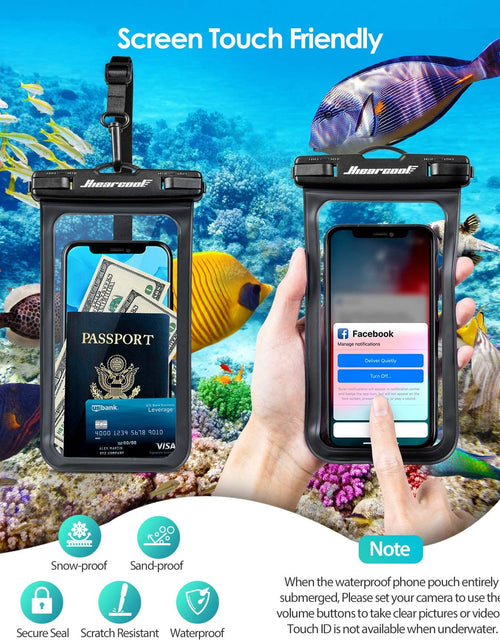 Load image into Gallery viewer, Waterproof Phone Pouch, Waterproof Phone Case for Iphone 15 14 13 12 Pro Max XS Samsung, IPX8 Cellphone Dry Bag Beach Essentials 2Pack-8.3"
