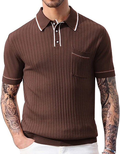Load image into Gallery viewer, PJ PAUL JONES Men'S Short Sleeve Knit Button Polo Shirts Casual Pullover Golf Sh
