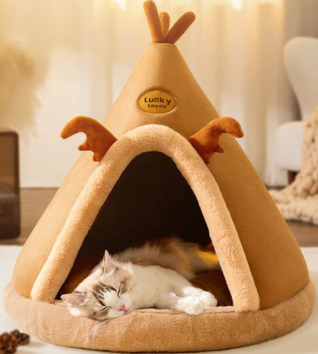 Warm Winter Pet Tent House Cat Bed Cat Dog House Deep Sleep for Puppy Cat Indoor Outdoor Tent with Cushion Pet Supplies 2023 New