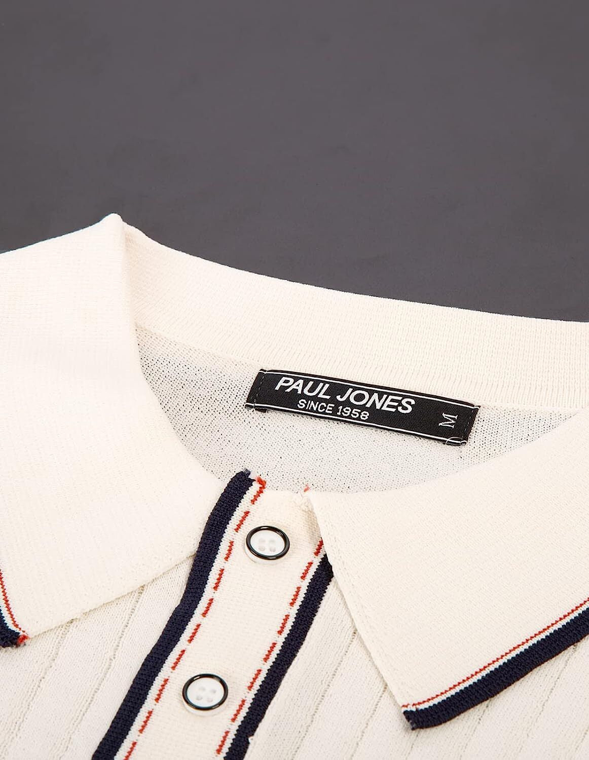 PJ PAUL JONES Men'S Short Sleeve Knit Button Polo Shirts Casual Pullover Golf Sh