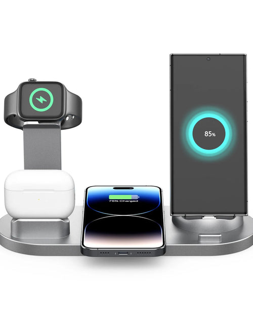 Load image into Gallery viewer, Electronics Gadgets,15W Six-In-One Wireless Charging 360° Rotating Charger,Wireless Fast Charging,Smart Watch Charging Stand,Wireless Earphone Charging Base,Rose Gold,
