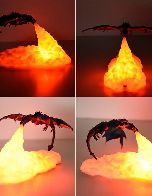 Load image into Gallery viewer, 3D Printed Fire Dragon Night Light,Usb Rechargeable LED Lights,Table Lamp for Home Bedroom E-Sport Decora,As Kids',Adult Gifts
