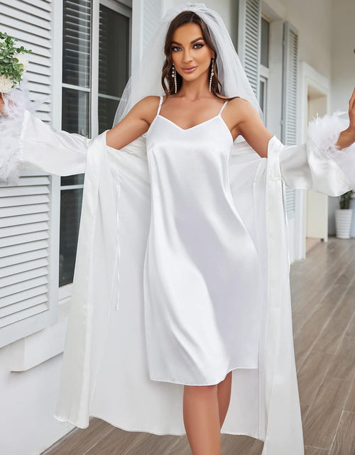 Load image into Gallery viewer, Sexy Sleepwear for Women Satin Lingerie Chemise Slip Nightgown Dress

