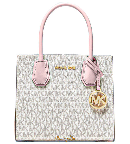 Michael Kors Mercer Messenger Medium Crossbody Bag Vanilla Powder Blush