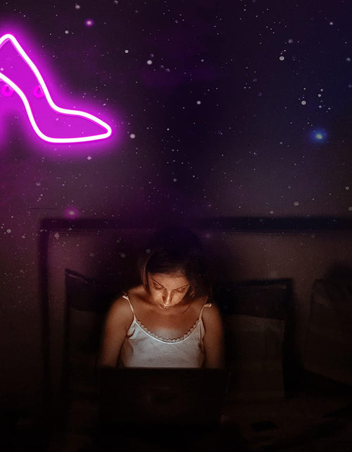 Load image into Gallery viewer, Neon Sign High Heels Neon Lights LED Signs, Battery or USB Powered Light up Neon Signs for Wall Decor for Bedroom, Kids Room, Living Room, Bar, Party, Christmas, Wedding (Pink)
