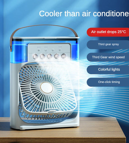 Portable Humidifier Fan Air Conditioner Household Small Air Cooler Hydrocooling Portable Air Adjustment for Office 3 Speed Fan