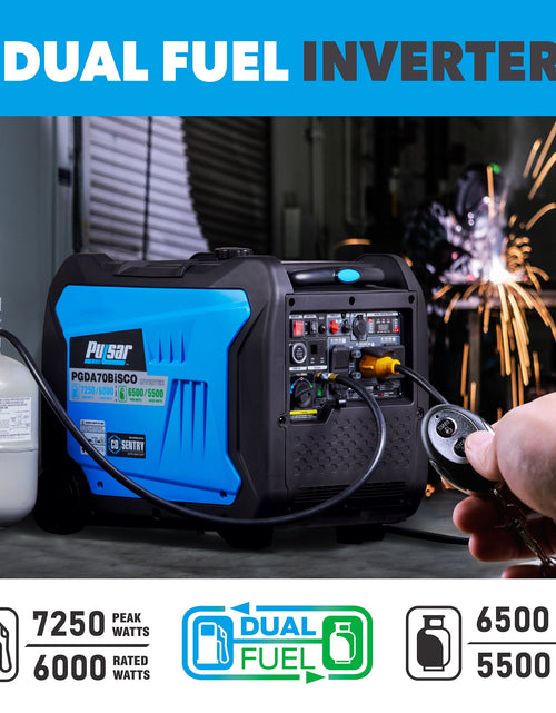 Load image into Gallery viewer, 7,250 Watt Super Quiet Dual Fuel Inverter Generator with CO Alert and Remote Start
