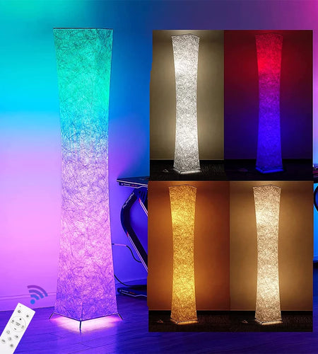 Soft Light Floor Lamp,Led Floor Lamp 59'' RGB Tall Lamps 7 Colors Changing Dimmable LED Bulbs Remote Control, Floor Lamp for Living Room,Bedroom