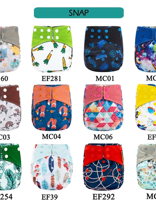 Load image into Gallery viewer, 5Pcs Happy Flute Night Use AIO Cloth Diaper Heavy Wetter Baby Diapers Bamboo Charcoal Double Guards Fit 3-15Kg Baby
