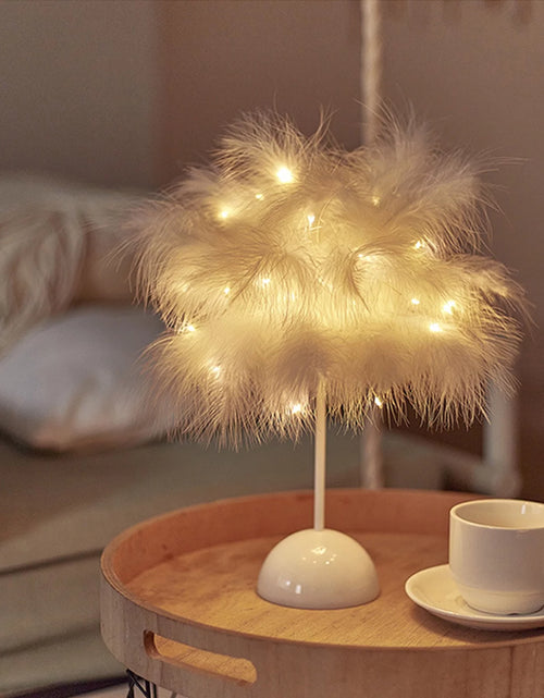 Load image into Gallery viewer, Feather Lamp,Lamps for Night Stands,Nightstand Lamp, Bedroom Table Lamp, Decorations for Bedroom, Mother'S Day Gifts(White)
