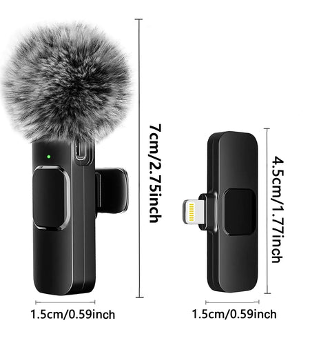 NEW Wireless Lavalier Microphone Audio Video Recording Mini Mic for Iphone Android Laptop Live Gaming Mobile Phone Microphone