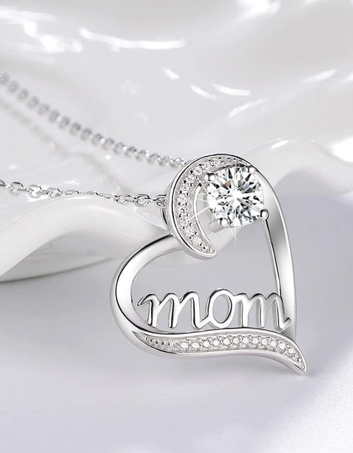 Load image into Gallery viewer, Mom Necklace for Mom 925 Sterling Silver Love Heart Pendant with Birthstones Jewelry Mother Wife Birthday Anniversary Mother'S Day Jewelry Gifts
