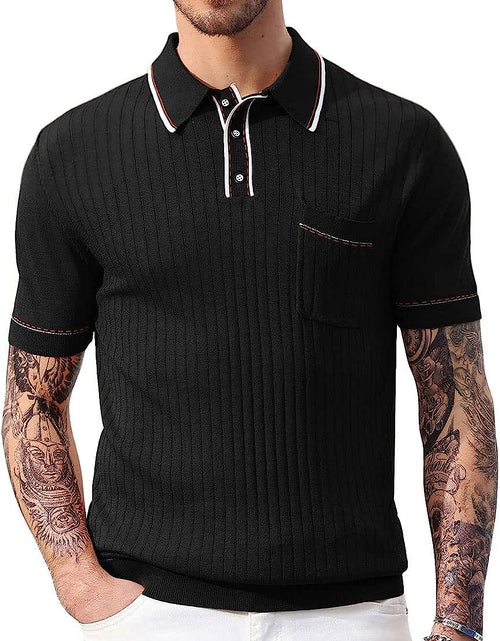 Load image into Gallery viewer, PJ PAUL JONES Men'S Short Sleeve Knit Button Polo Shirts Casual Pullover Golf Sh
