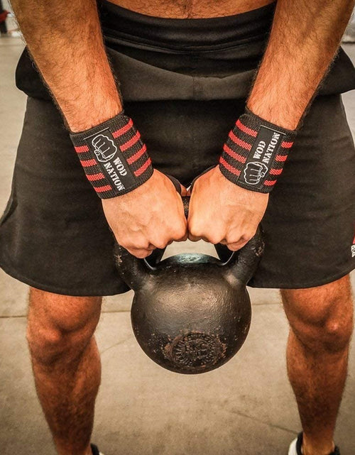 Load image into Gallery viewer, Wrist Wraps Weightlifting for Men &amp; Women - Weight Lifting Wrist Wrap Set of 2 Forcrossfit and Cross Training (12" or 18") + Includes Carrying Bag
