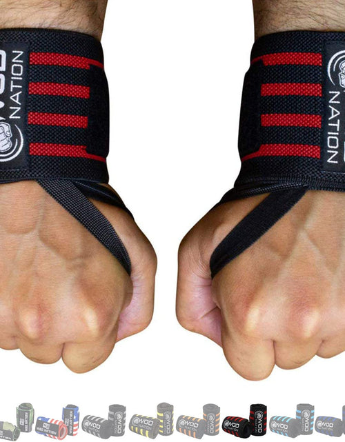 Load image into Gallery viewer, Wrist Wraps Weightlifting for Men &amp; Women - Weight Lifting Wrist Wrap Set of 2 Forcrossfit and Cross Training (12" or 18") + Includes Carrying Bag
